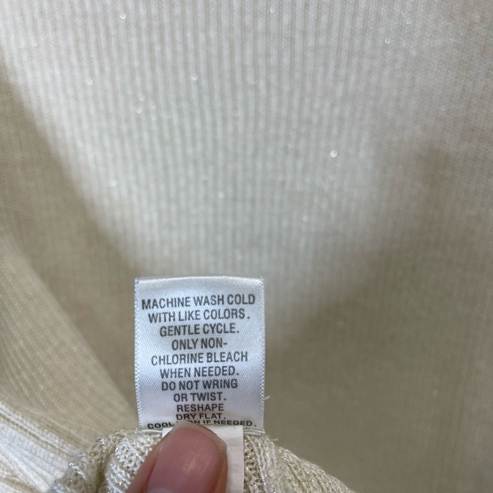 Croft & Barrow Cream Ribbed Tank Top - Picture 4 of 6